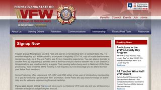 Signup Now – VFW PA HQ