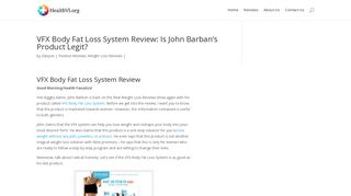 VFX Body Fat Loss System Review: Is John Barban's Product Legit?