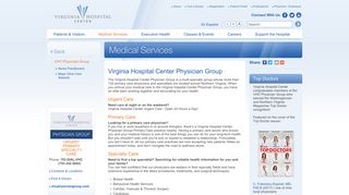 VHC Physician Group : Virginia Hospital Center