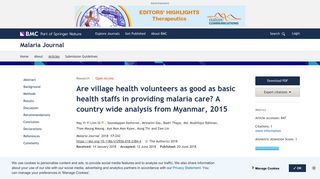 Are village health volunteers as good as basic health staffs in ...