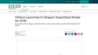 ViSalus Launches Vi-Shape® Superfood Shake for 2016 - PR Newswire