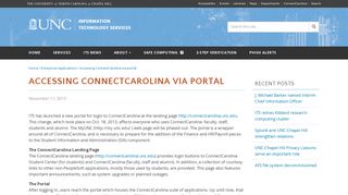 Accessing ConnectCarolina via portal - Information Technology Services