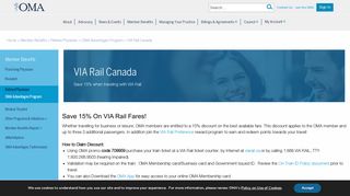 VIA Rail Canada - OntarioMedicalAssociation – OMA