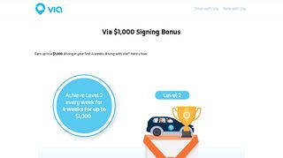 September $1,000 Signing Bonus T&C - Drive With Via