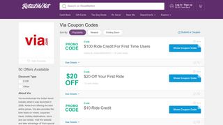 $10 Off Via Coupon, Promo Codes - RetailMeNot
