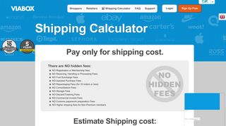 Shipping Calculator - Viabox