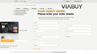 Enter your order details VIABUY Prepaid Mastercard - VIABUY.com