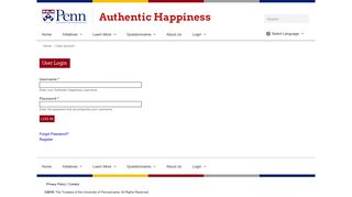 User login | Authentic Happiness