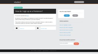 Viadeo Help - How do I sign up as a freelancer?