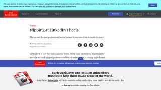 Nipping at LinkedIn's heels - Viadeo - The Economist