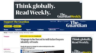 Viagogo to be forced to tell ticket buyers identity of touts | Money | The ...