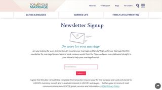 Newsletter Signup - For Your Marriage