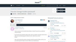 How do I change modem password? | Viasat Internet Community