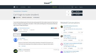 Can't login to router (modem) | Viasat Internet Community