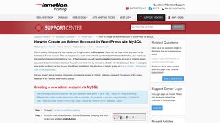 How to Create an Admin Account in WordPress via MySQL | InMotion ...