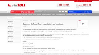Customer Selfcare Zone – registration and logging in - viaTOLL