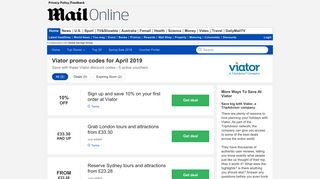 Get 10% OFF | Viator promo codes & deals | February | Daily Mail