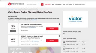 Viator Promo Codes | Exclusive 50% off | only at The Independent