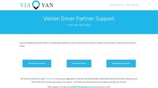 London Driver Partner Support Page - London DWV - Drive With Via