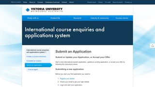 Submit an Application - EAAMS - Victoria University