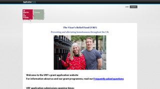 Vicar's Relief Fund: Portal homepage