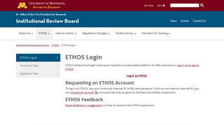 ETHOS Login | Office of the Vice President for Research