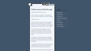 VICIbox - Server - Walk Through