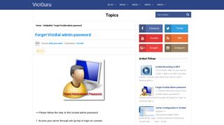 Forget Vicidial admin password - ViciGuru