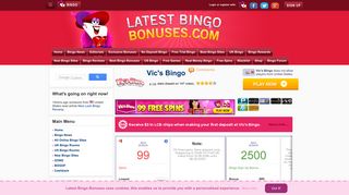 Vic's Bingo | $99 Spins - Latest Bingo Bonuses