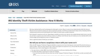 How IRS ID Theft Victim Assistance works | Internal Revenue Service