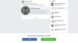 How to Login to Your Student Email... - Victor Valley College | Facebook
