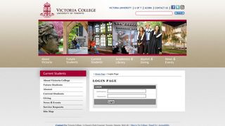 Login Page - Victoria College - University of Toronto