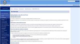 Victoria Police - Getting Started on the eServices Portal