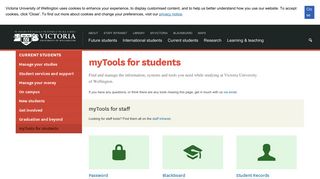 myTools for students | Victoria University of Wellington
