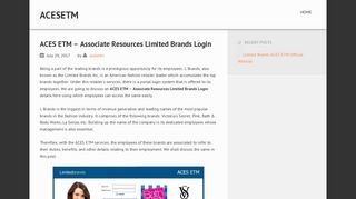 ACES ETM - AssociateResources Limited Brands Login