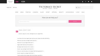 Angel Credit Card - Find Answers - Victoria's Secret