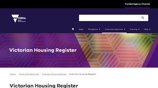 Victorian Housing Register - Funded Agency Channel - DHHS.vic