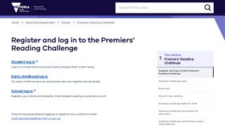 Register and log in to the Premiers' Reading Challenge