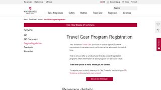 Travel Gear Program Registration | Victorinox Swiss Army (USA)