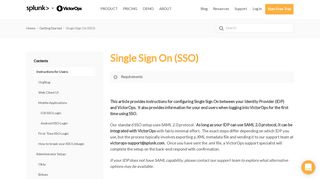 Single Sign On (SSO) - Knowledge Base - VictorOps