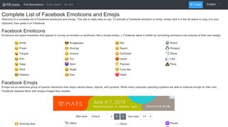 A complete list of Facebook emoticons and emojis