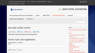 become home tutor - Home tuition jobs in Hyderabad & Secunderabad