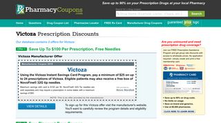Victoza Coupon 2019 - Save up to $100 per prescription, free needles ...