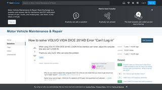 How to solve VOLVO VIDA DICE 2014D Error “Can't Log in” - Motor ...