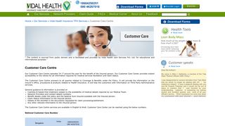 Customer Care Centre - Vidal Health