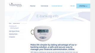 E-banking info - Vidanova Bank