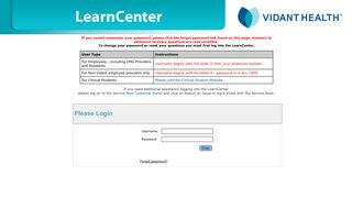 Login for LearnCenter LearnCenter