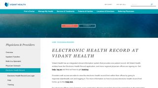 Electronic Health Record | Vidant Health