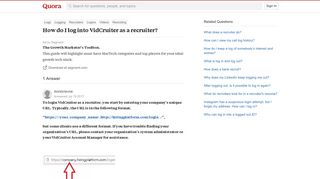How to log into VidCruiter as a recruiter - Quora
