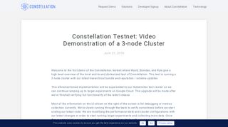 Constellation Testnet: Video Demonstration of a 3-node Cluster